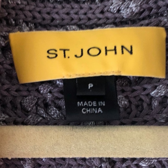 St John Chunky Ribbed 3/4 Sleeve Open Front Shawl - Picture 5 of 8